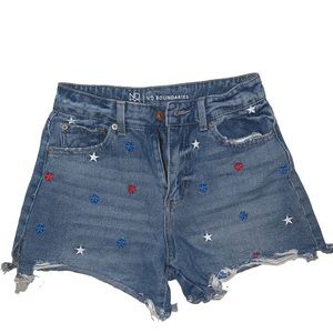 Denim Shorts with blue/white/red stars